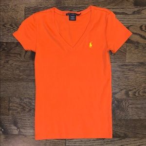 NWT Ralph Lauren Shirt Orange V Neck